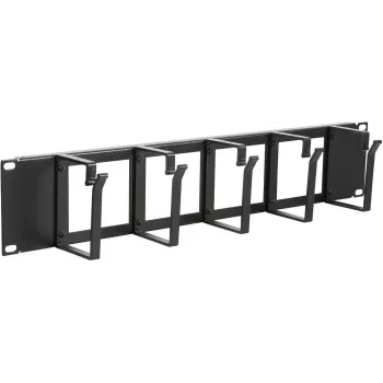 Panel do zarządzania kablami LOGON RAO115BL Czarny Aluminium 19 cali