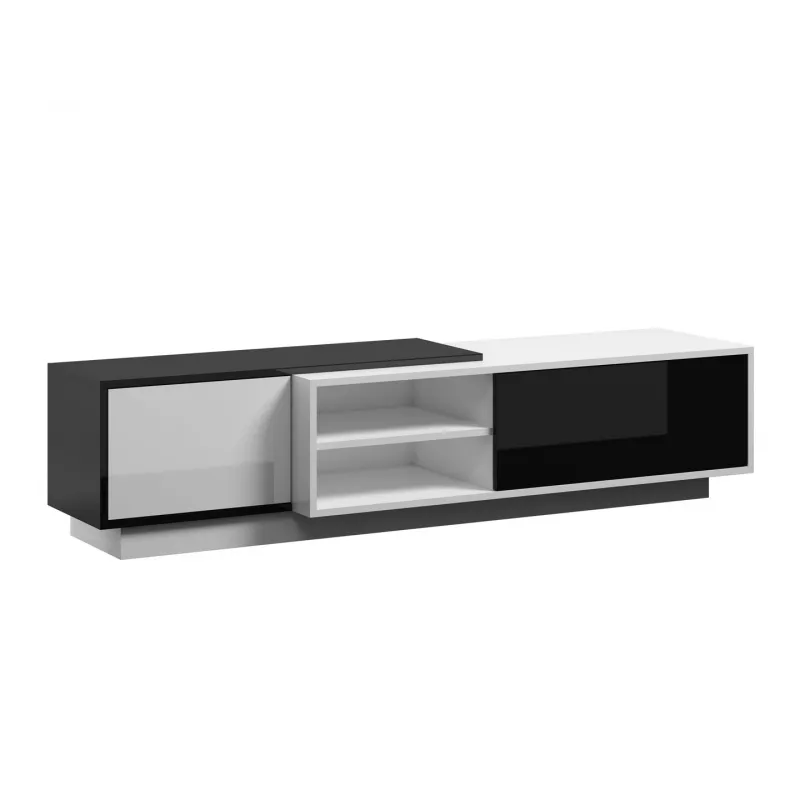 Cama szafka TV SIGMA1 180 biały/czarny połysk