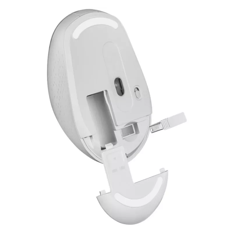 Bezprzewodowa mysz cichy klik AURIS MB-027 800/1200/1600 DPI biała
