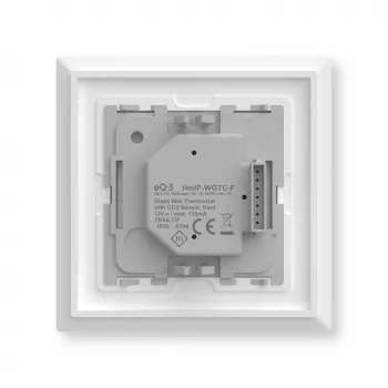 Szklany termostat ścienny Homematic IP 161333A0 z czujnikiem CO2, cyfrowy RF, 230 V, 54,5×54,5×29 mm