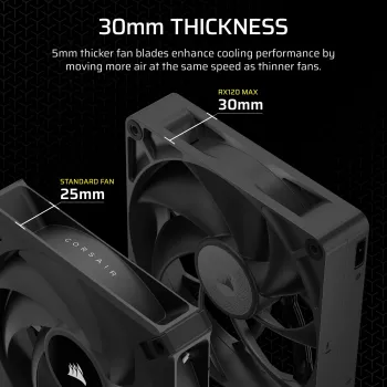Wentylator Corsair iCUE LINK RX120 MAX 12 cm czarny 3 szt. 400–2000 RPM