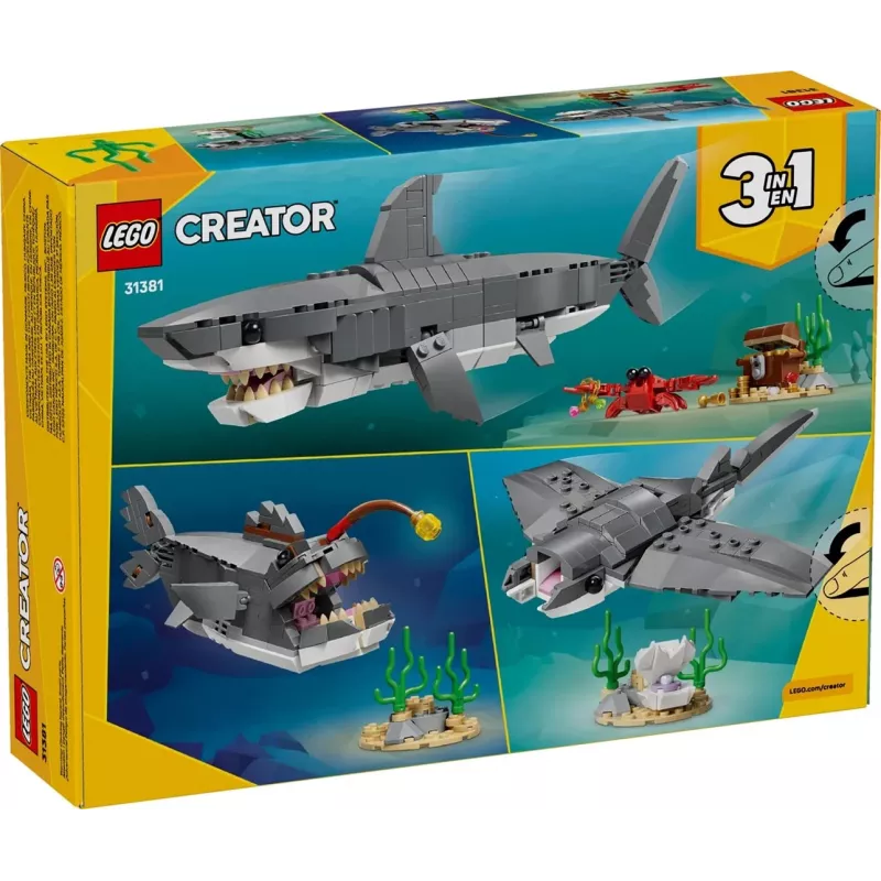 LEGO CREATOR 3 W 1 31381 Groźny Rekin ze Skrzynią Skarbów