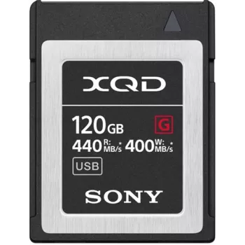 Sony QD-G120F 120 GB Hi-Speed XQD Memory Card, 120 GB, XQD, 440 MB/s, 400 MB/s, Wodoodporna, Odporna na temperaturę, Czarna