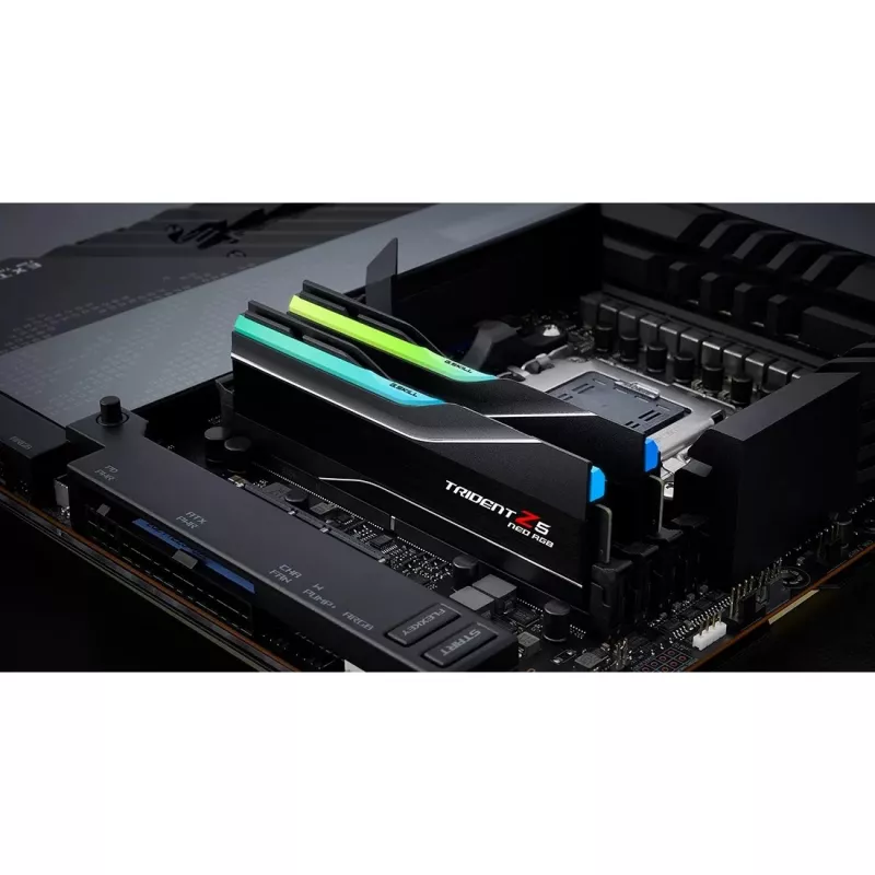 G.Skill Trident Z5 Neo RGB - DDR5 - Kit - 32GB: 2 x 16GB - DIMM 288-PIN - 6400 MHz / PC5-51200 - CL32 - on-die ECC - mattschwarz (F5-6400J3239G16GX2-T