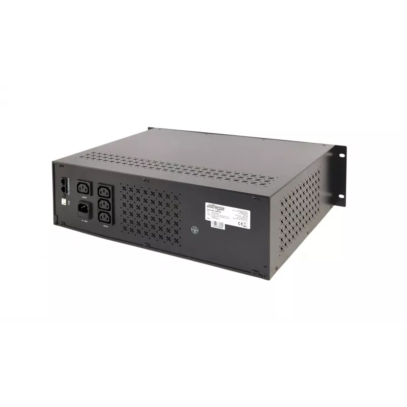 Gembird - UPS rack 19'' 3.4U 1500VA, 4x IEC 230V wyjście, IEC14 wejście, RJ11, USB, LCD Line-Interactive 1.5 kVA 900 W 4 gniazda wyjściowe