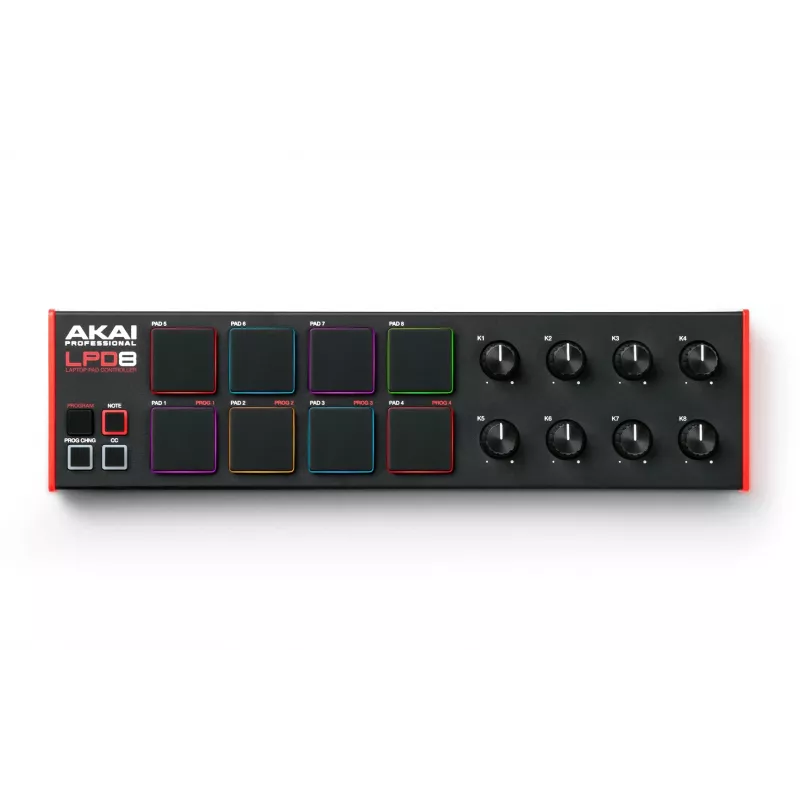 Akai LPD8 MKII klawiatura MIDI 8 klawiszy USB czarny, czerwony