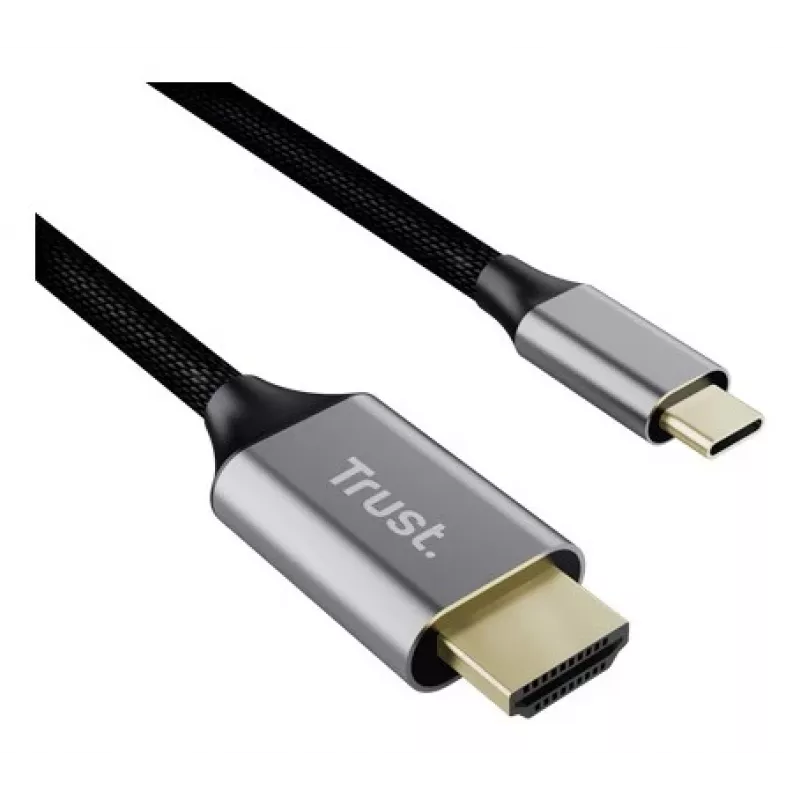 Kabel USB-C do HDMI TRUST CALYX 25630, 4K (3840x2160), 2 m, czarny, męski-męski
