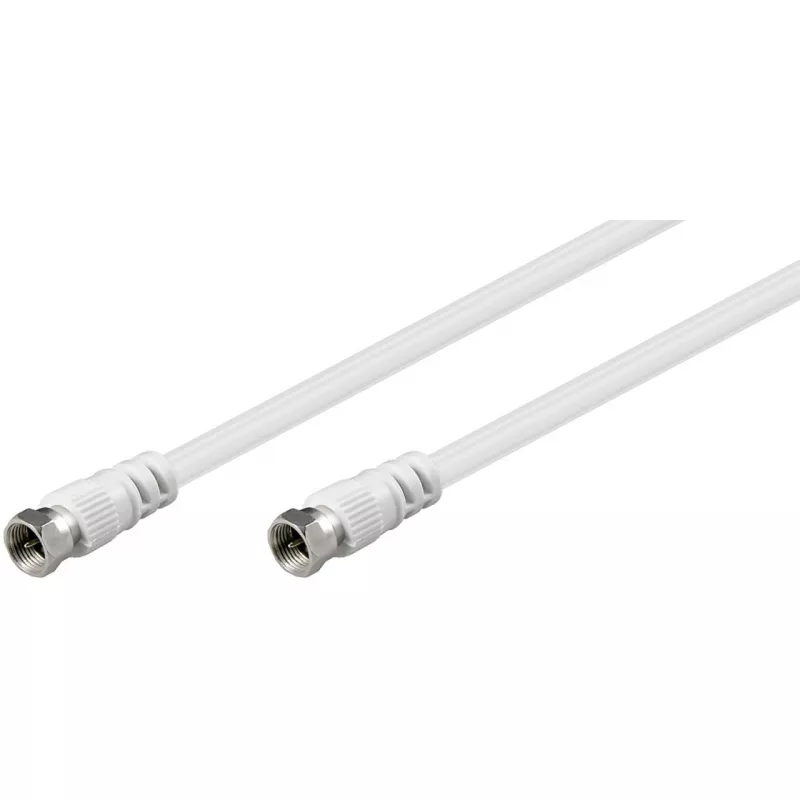 Wentronic Goobay SAT Connection Cable, biały, 5 m - F-Plug F-Plug (11725)