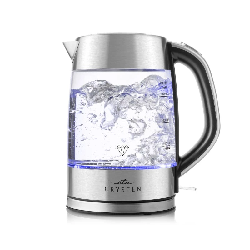 Czajnik ETA | ETA415490000 Crysten | Elektryczny | 2100 W | 1,7 L | Szklany | Obrotowa podstawa 360° | Szkło