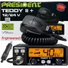 CB radio President Teddy II+ — 40 kanałów, 4W TX, 12/24V, bloker szumów, 125×125×45 mm