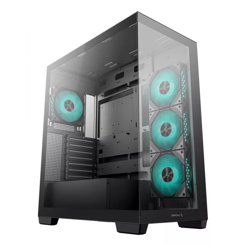 Obudowa PC DeepCool CG580 4F Midi Tower — ATX/ITX/MicroATX, szkło hartowane, wentylatory 3×120mm+1×120mm, 2×3,5 inch i 2×2,5 inch, USB-A×2 USB-C×1, czarna