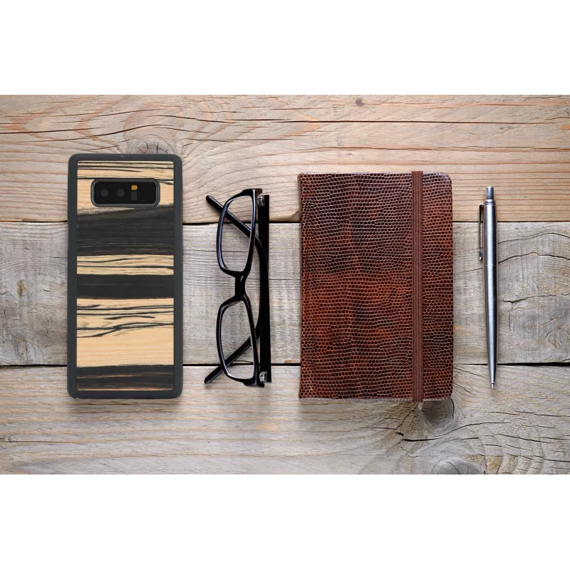 Etui na smartfon man and wood dla Samsung Galaxy Note 8 — wykończenie biało-hebanowe czarne