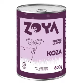 Mokra karma dla psów ZOYA Goat 800 g puszka — kompletna karma dla dorosłych psów z mięsem kozim, 84% wilgotności, 7,4% białka