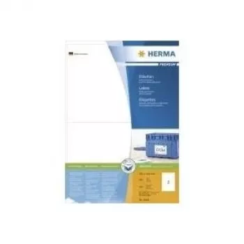 HERMA SuperPrint - Etykiety - Białe - A5 (148 x 210 mm) - 400 szt. (200 arkuszy x 2) (4628)