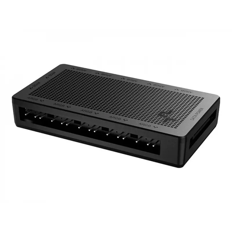 DeepCool RGB Hub SC700 12-portowy adresowalny koncentrator RGB, 12 portów ARGB 3-pin, montaż magnetyczny, czarny, 45×84×15 mm
