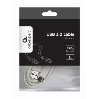Kabel USB Gembird USB A na USB C 1 m, USB 3.2 Gen 1, biały