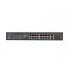 Niezarządzalny przełącznik LANBERG RSFE-16P-2C-250 — 18-portowy Gigabit, 16x PoE+ (30W), 2x SFP, 250W, 1U, metal, montaż w szafie
