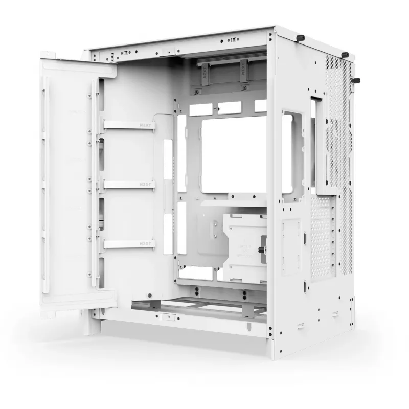 Obudowa PC NZXT H9 Flow Midi Tower Biała — ATX/EATX/Micro ATX/Mini-ITX, 3x140mm przód, 1x120mm tył, 2x3.5 cala i 6x2.5 cala zatoki, szkło hartowane