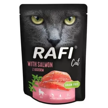 Mokra karma dla kota Dolina Noteci Rafi Cat z łososiem 300 g, koty dorosłe, 80% wilgotności, 9% białka