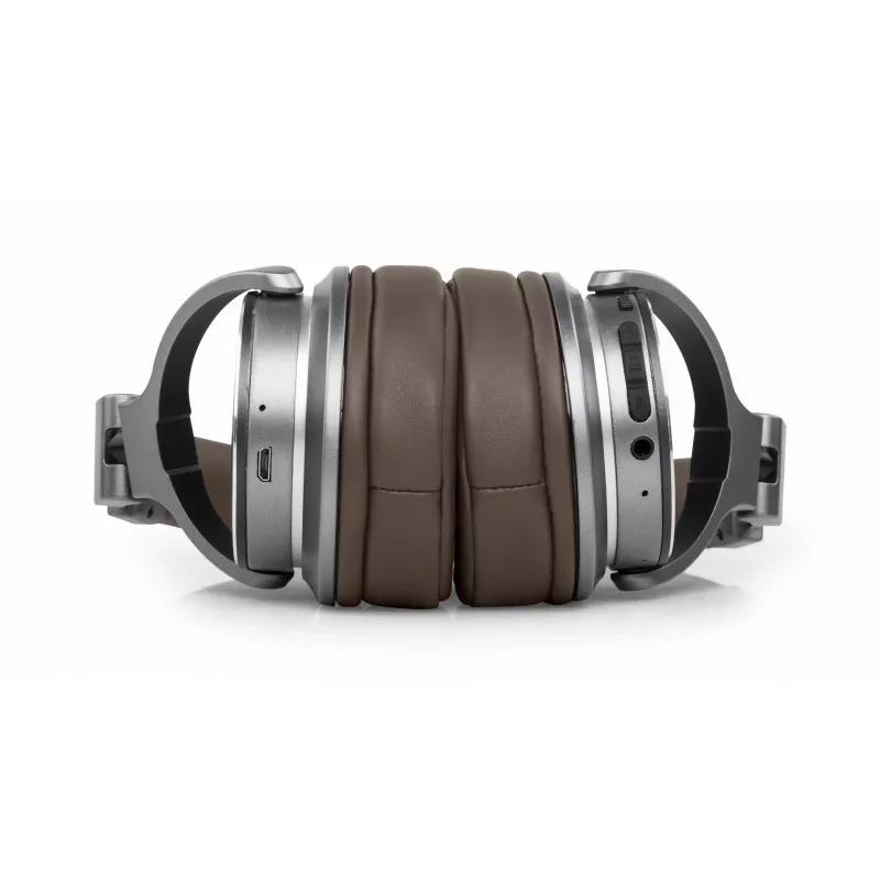 Słuchawki bezprzewodowe Muse M-278 BT, nauszne, pałąkowe, Micro-USB, Bluetooth, brązowo-srebrne