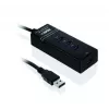 Koncentrator USB 3.2 Gen 1 Type-A 4-portowy IBOX IUH3FB, 5000 Mbit/s, czarny, kabel 0.5 m