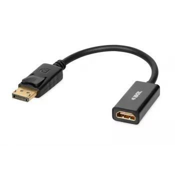 Adapter kablowy DisplayPort na HDMI IBOX iadp4k — DisplayPort (wtyk męski) na HDMI (gniazdo żeńskie), proste złącza, obsługa 4K, srebrny