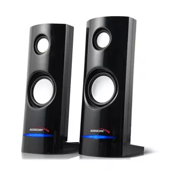 2-drożny przewodowy głośnik PC Audiocore AC860, 2.0 kanałów, 4 W RMS, zasilanie USB, wejście 3,5 mm, czarny