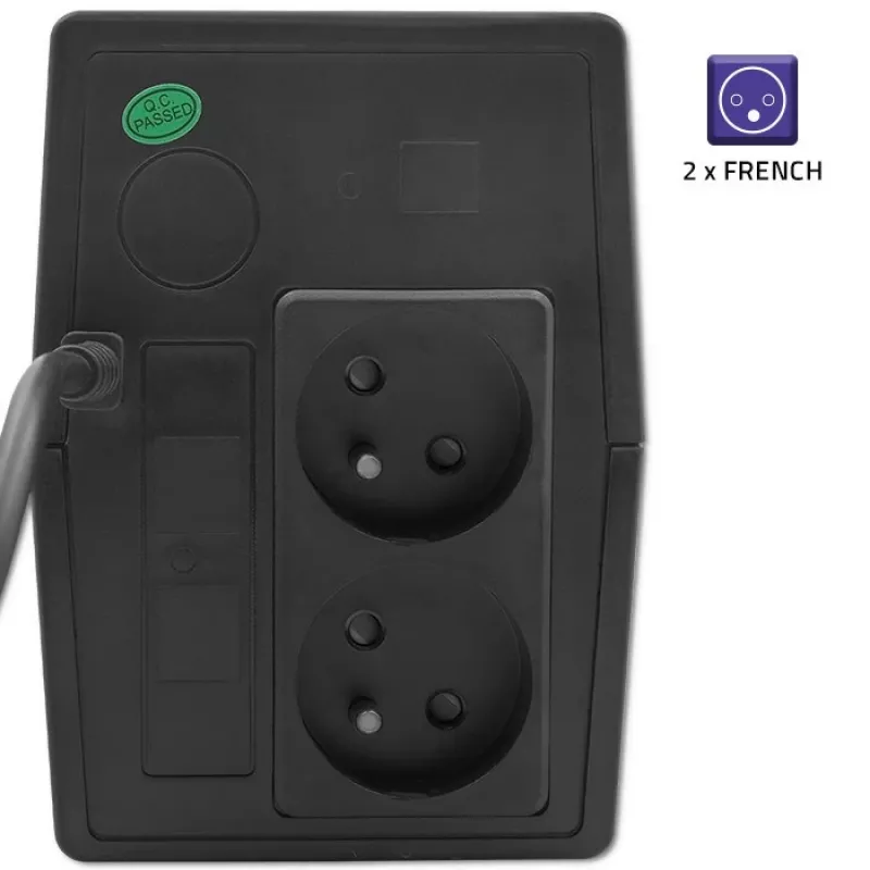 Qoltec 53774 zasilacz awaryjny (UPS) Line-Interactive 1 kVA 600 W 1 gniazdo AC
