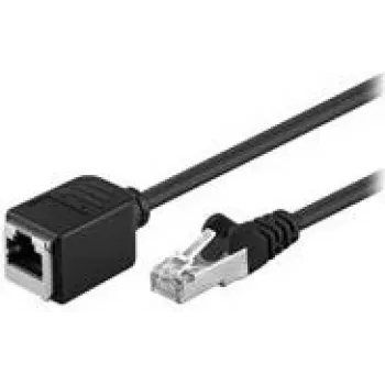 Przedłużacz Goobay CAT 5e F/UTP, czarny, 1,5 m – materiał miedziany, wtyk RJ45 (8P8C) gniazdo RJ45 (8P8C) (73387)