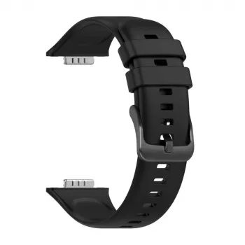 Silikonowy pasek FIXED do Huawei Watch Fit 2 — Czarny, zamienny miękki elastyczny pasek