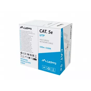Kabel LAN LANBERG LCU5-12CU-0100-S UTP Kat.5E 100M Szary