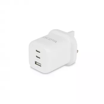 Zasilacz Dicota - kompaktowy, GaN - 65 W - 5 A - PD 3.0 - 3 porty wyjściowe (2 x USB-C, USB)