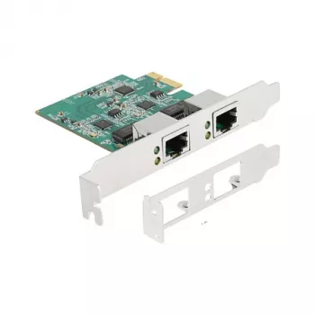 Karta DeLOCK PCI Express x1 na 2 x RJ45 2,5 Gigabit LAN RTL8125 przewodowy Ethernet