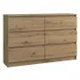 Komoda Top e shop M6 120 ARTISAN, wykończenie dąb, 6 szuflad, 1200×300×770 mm
