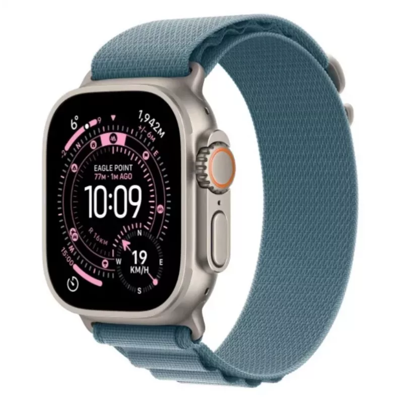 Smartwatch Apple Watch Ultra 3 GPS + Cellular 49mm Natural Titanium Case with Light Blue Alpine Loop (Small)