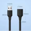 Adapter przedłużający Ugreen USB 3.0 (żeński) do USB 3.0 (męski) 2 m (czarny)