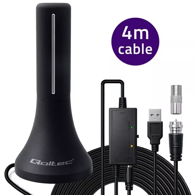 Television Antenna QOLTEC TV DVB-T/T2 Qoltec (indoor/outdoor) model 57065