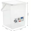 Plastikowy pojemnik na detergenty Rotho Basic 9 L model 1770101100RP, biały, pokrywka, otwór do zawieszania