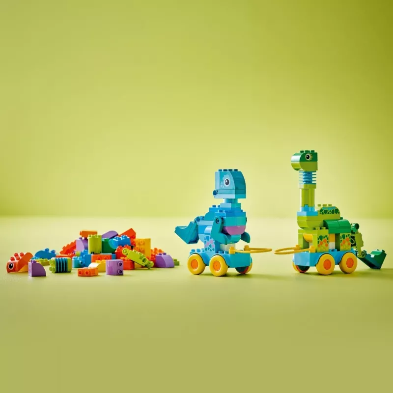 Zabawka konstrukcyjna LEGO DUPLO 10451 Dinozaury na kółkach zestaw 3-w-1, 108 elementów, wiek 3+, wysokość 220 mm