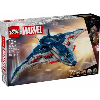 Zestaw konstrukcyjny LEGO Quinjet 76325 — Marvel, 1131 elementów, 5 minifigurek, od 12 lat, 280×450×300 mm