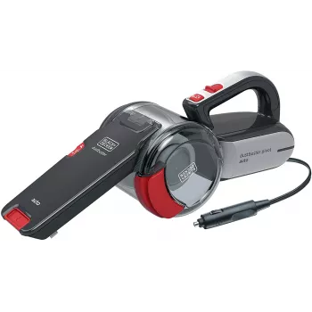 Odkurzacz ręczny Czarny & Decker PV1200AV — czyściciel do tapicerki na sucho, 12 V, 0,44 L, 12,5 W, przewód 5 m, szary/czerwony