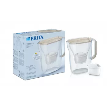 Dzbanek filtrujący wodę BRITA Style Essential, zbiornik 2,4 L (1,4 L przefiltrowanej), MAXTRA, pokrywa z klapką, piaskowy