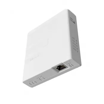 Zasilacz PoE MikroTik GPEN21 z obsługą SFP, Gigabit Ethernet (10/100/1000 Mbps), 2 porty RJ-45, biały, wejście 12–57V