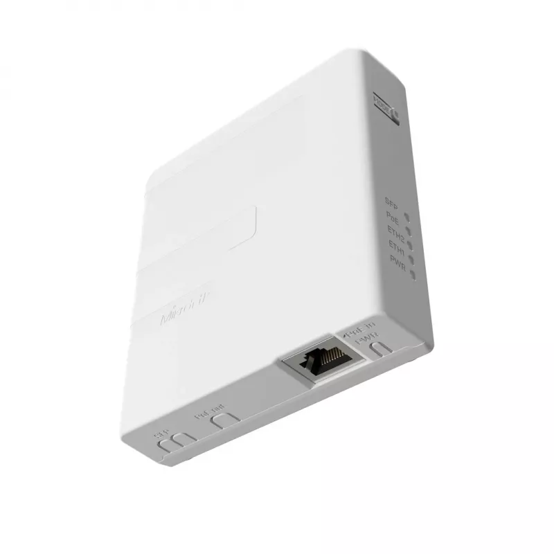 Zasilacz PoE MikroTik GPEN21 z obsługą SFP, Gigabit Ethernet (10/100/1000 Mbps), 2 porty RJ-45, biały, wejście 12–57V