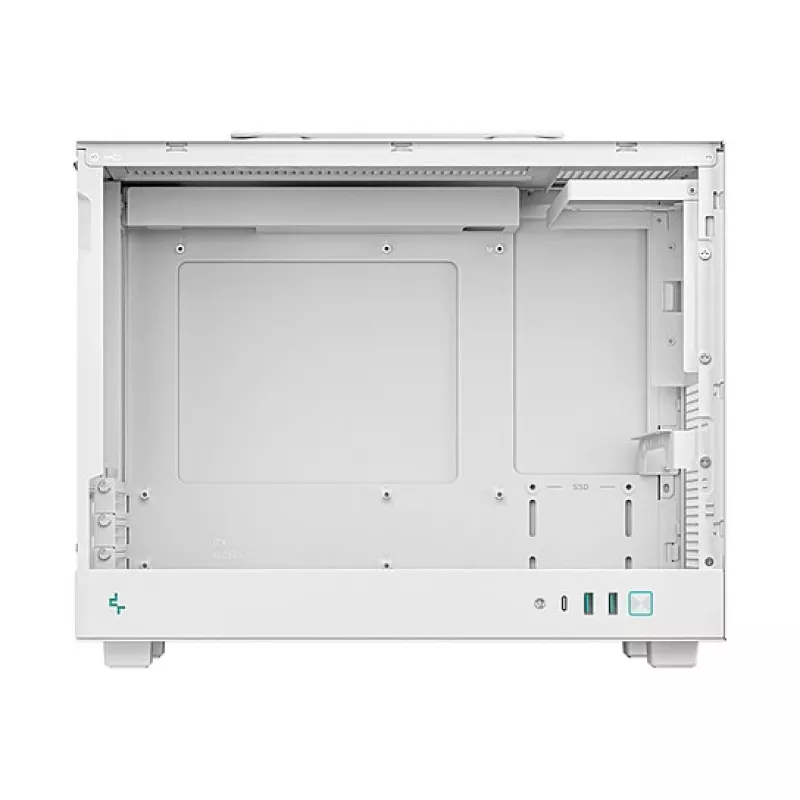 Obudowa komputerowa DeepCool CH160 PLUS WH Small Form Factor biała, microATX, szkło hartowane, USB-C
