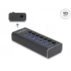 DeLOCK 64326 koncentrator interfejsów USB 3.2 Gen 2 (3.1 Gen 2) Type-C 10000 Mbit/s Czarny
