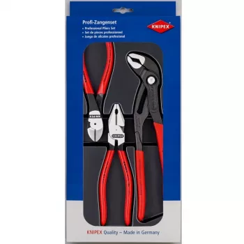 Zestaw szczypiec Knipex power pack zawiera 3 części z polerowanego tworzywa sztucznego w termoformowanym opakowaniu