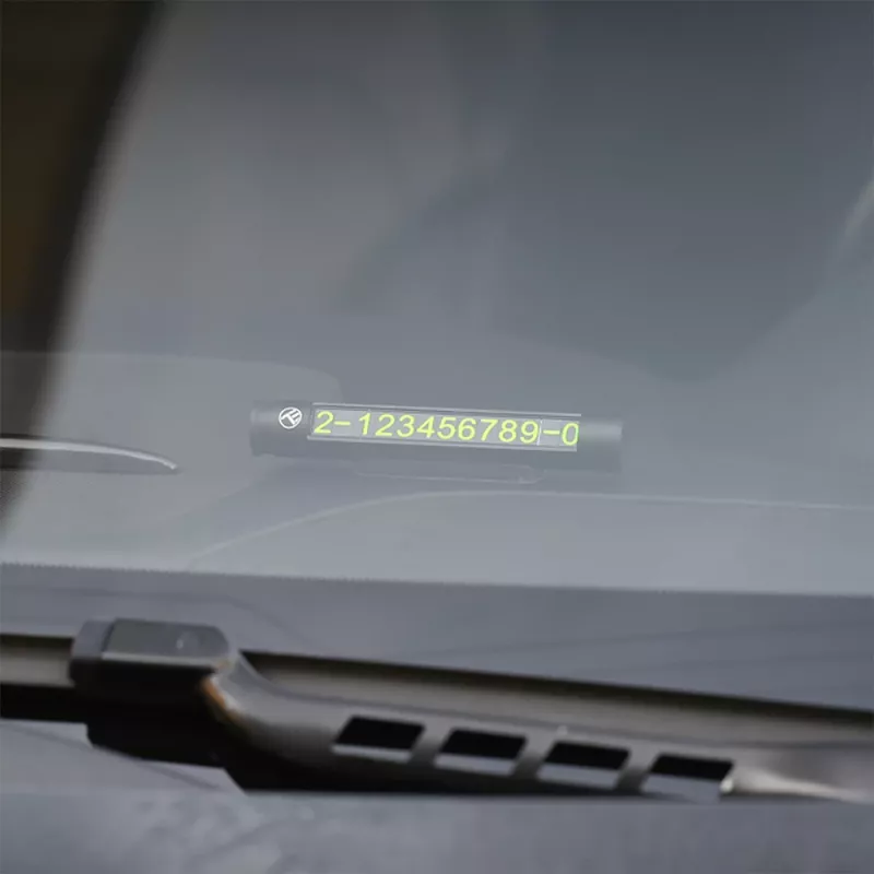 Tymczasowa karta parkingowa Tellur TLL171251 — metaliczna czerń, wyświetla dwa numery telefonu