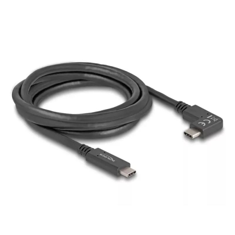 DeLOCK Kabel USB Typu C męski na USB Typu C męski kątowy 2m 5Gbps 4K PD 60W