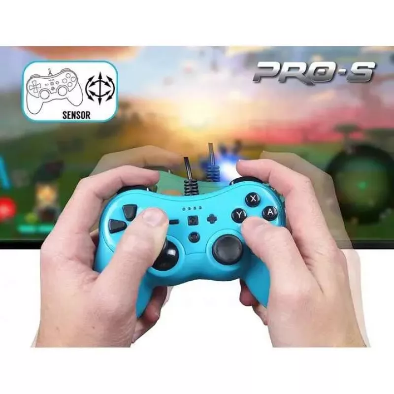 Przewodowy kontroler SUBSONIC SA5488-1 Neon niebieski — dla Nintendo Switch, połączenie przewodowe